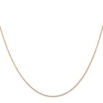 14K Rose Gold Carded .5mm Cable Rope with Spring Ring Clasp Chain - Image 2