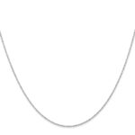 14K White Gold Carded .6mm Cable Rope with Spring Ring Clasp Chain - Image 2
