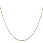 14K Rose Gold Carded .7mm Cable Rope with Spring Ring Clasp Chain - Image 2
