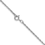 14K White Gold Carded .7mm Cable Rope with Spring Ring Clasp Chain - Image 3