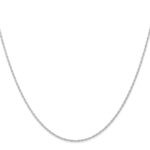 14K White Gold Carded .95mm Cable Rope with Spring Ring Clasp Chain - Image 2