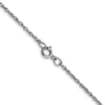 14K White Gold Carded .95mm Cable Rope with Spring Ring Clasp Chain - Image 3