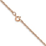 14K Rose Gold Carded 1.15mm Cable Rope with Spring Ring Clasp Chain - Image 3