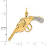 14k and White Rhodium Revolver with Moveable Cylinder Charm - Image 3