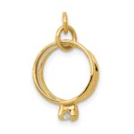 14k 3-D Wedding Rings CZ Charm