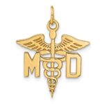 14k Large M.D. Caduceus Charm