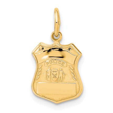 14k POLICE Badge Charm