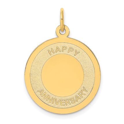 14K HAPPY ANNIVERSARY 20mm Engravable Disc Charm