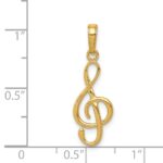 14K 3-D Clef Treble Clef Pendant - Image 4
