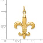 14k Solid Fleur de Lis 3-D Charm - Image 4