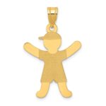 14k Laser Polished Boy with Hat Charm