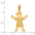 14k Laser Polished Boy with Hat Charm - Image 3