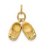 14k 3-D Moveable Polished Baby Shoes Charm