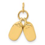 14k 3-D Moveable Polished Baby Shoes Charm - Image 3
