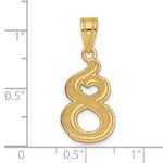 14k Polished Etched Number 8 Pendant - Image 2