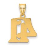 14k Polished Etched Number 41 Pendant - Image 3