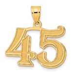14k Polished Etched Number 45 Pendant