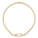 14k Polished Open Heart with Filigree and Bismark Chain Anklet - Image 5