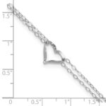 14k White Gold Double Strand Chain Twisted Heart Plus Extender - Total Anklet - Image 5