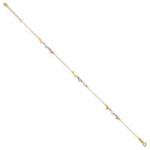 14K Tri-Color Diamond-cut Hearts Plus Extender - Total Anklet - Image 2