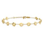 14k Ruffle Star Flowers Plus Extender - Total Anklet - Image 3