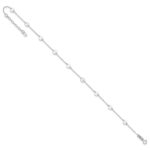 14K White Gold Polished Disc 9-Station Plus Extender - Total Anklet - Image 5