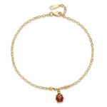 14K Red and Black Enameled Ladybug Plus Extender - Total Anklet - Image 4