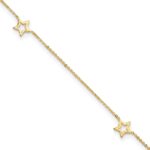 14K Open Star 3-Station Plus Extender - Total Anklet