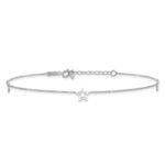 14K White Gold Open Star 3-Station Plus Extender - Total Anklet - Image 3