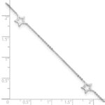 14K White Gold Open Star 3-Station Plus Extender - Total Anklet - Image 5