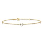 14k Diamond-cut Hearts 3-Station Plus Extender - Total Anklet - Image 3