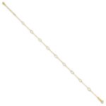 14k Textured Oval Shapes Plus Extender - Total Anklet - Image 2