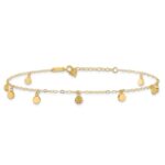 14k Hollow Dangle Circles Plus Extender - Total Anklet - Image 3