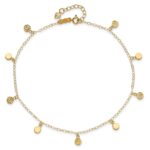 14k Hollow Dangle Circles Plus Extender - Total Anklet - Image 5