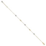 14k Two-tone Textured and Mirror Beads 5-Station Plus Bead Dangle Extender - Total Anklet - Image 2