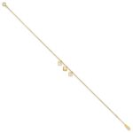 14k Three Heart Dangles Plus Extender - Total Anklet - Image 2