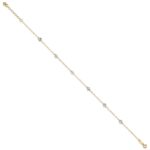 14K Two-tone Chain and Wavy Circles 6-Station Plus Extender - Total Anklet - Image 2