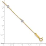 14K Two-tone Diamond-cut Beads 7-Station Plus Extender - Total Anklet - Image 4