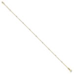 14k Two-tone Cable Chain Mirror Beads 8-Station Plus Extender - Total Anklet - Image 2
