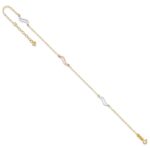 14K Tri-color Open Wavy Links 3-Station Plus Extender - Total Anklet - Image 7