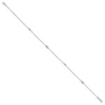 14K White Gold Diamond-cut Rice Puff Beads 4-Station Plus Extender - Total Anklet - Image 2