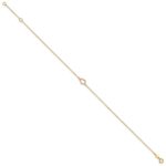 14k Two-tone Textured and Polished Open Heart Plus Extender - Total Anklet - Image 2