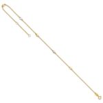 14K Two-Tone Polished Stars 5-Station Plus Extender - Total Anklet - Image 7