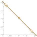 14K Polished Infinity and Beads Plus Extender - Total Anklet - Image 5