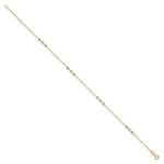 14K Two-tone Diamond-cut Beaded 4-Station Plus Extender - Total Anklet - Image 2