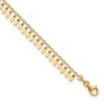 14K Polished Fancy Dangles Plus Extender - Total Anklet