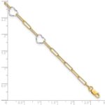 14K Two-tone 5 Hearts and Paperclip Links Plus Extender - Total Anklet - Image 7