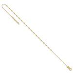 14K Diamond-cut Bead and Chain Plus 0.Extender - Total 9.Anklet - Image 5