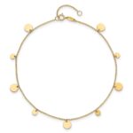 14K Polished Circle Dangles Plus Extender - Total Anklet - Image 4