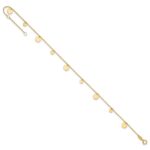14K Polished Circle Dangles Plus Extender - Total Anklet - Image 5
